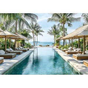 2000 Piece Puzzle for Adults – Tropical Jigsaw with Palm Trees, Ocean & Pool – Four Seasons Resort KOH Samui Inspired 2000 Piece – Large Nature Puzzle – 39 x 28 in