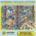 Odd Pieces Mystery Jigsaw Puzzle-1,000 Pcs Mystery Puzzle with Storytelling Comics, Secret Ending-1000 Piece Puzzle for Adults & Kids –19.7'' x 27.6'' Frameable Magic Puzzle Art (Turbo 3000)