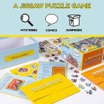 Odd Pieces Mystery Jigsaw Puzzle-1,000 Pcs Mystery Puzzle with Storytelling Comics, Secret Ending-1000 Piece Puzzle for Adults & Kids –19.7'' x 27.6'' Frameable Magic Puzzle Art (Turbo 3000)