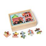 Melissa & Doug Wooden Jigsaw Puzzles in a Box 2-Pack for Preschool Boys and Girls – Pets, Vehicles