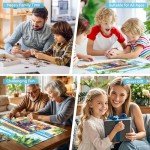 2000 Piece Puzzle for Adults – Colorful Beach Shop with Surfboards and Ocean View – Vibrant Hand-Drawn Style, Challenging Jigsaw Puzzle – 39 x 28 Inches