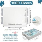 Playboda 1500 Pieces Rotating Plastic Puzzle Board with Drawers and Cover, 35"x27" Portable Spinning Jigsaw Puzzle Table for Adults, Upgraded Lazy Susan, Ideal Gift for Mum