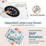 Playboda 1500 Pieces Rotating Plastic Puzzle Board with Drawers and Cover, 35"x27" Portable Spinning Jigsaw Puzzle Table for Adults, Upgraded Lazy Susan, Ideal Gift for Mum