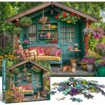 TangMosaic 1000 Piece Puzzle for Adults, Flower House Jigsaw Puzzle, Family Puzzles Game, Interlock Perfectly No Dust, Home Decoration Puzzle, Gift for Valentine Friends Parents Kids