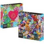 2-Pack of 1000-Piece Jigsaw Puzzles, Succulents & Rocks and Minerals | Puzzles for Adults and Kids Ages 8+, Amazon Exclusive