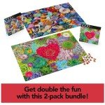 2-Pack of 1000-Piece Jigsaw Puzzles, Succulents & Rocks and Minerals | Puzzles for Adults and Kids Ages 8+, Amazon Exclusive