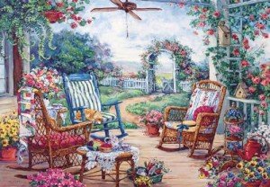 2000 Piece Garden Tea Party Puzzles, Flower Garden Party Puzzles for Adults 2000 Pieces and Up, Puzzle 2000 Pieces, Oil Painting Jigsaw Puzzles Classic Challenging Puzzle for Adults Teens