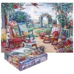 2000 Piece Garden Tea Party Puzzles, Flower Garden Party Puzzles for Adults 2000 Pieces and Up, Puzzle 2000 Pieces, Oil Painting Jigsaw Puzzles Classic Challenging Puzzle for Adults Teens