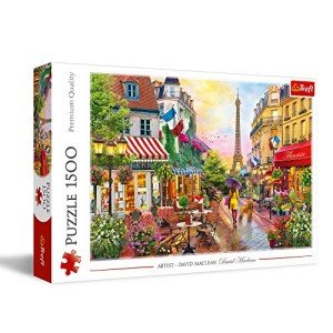 Trefl Charming Paris 1500 Piece Jigsaw Puzzle Red 33"x 23" Print, DIY Puzzle, Creative Fun, Classic Jigsaw for Adults and Children from 12 Years Old