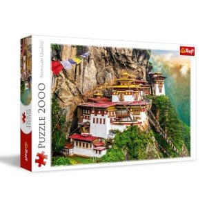 Trefl Tiger's Nest, Bhutan 2000 Piece Jigsaw Puzzle Red 38"x27" Print, DIY Puzzle, Creative Fun, Classic Puzzle for Adults and Children from 15 Years Old