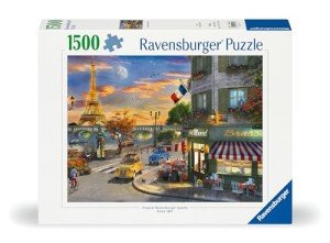 Ravensburger - Romantic City of Paris - 1500 Piece Jigsaw Puzzle - Featuring a Quaint, Old-time City Street and The Eiffel Tower - Frameable - Premium Quality - Puzzles for Adults