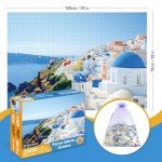 2000 Piece Puzzle for Adults – Challenging Large Jigsaw Puzzle, Scenic Greece Island Landscape Gift, Santorini View Puzzle – Premium Quality – 39 x 28 Inches