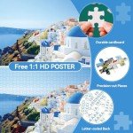 2000 Piece Puzzle for Adults – Challenging Large Jigsaw Puzzle, Scenic Greece Island Landscape Gift, Santorini View Puzzle – Premium Quality – 39 x 28 Inches