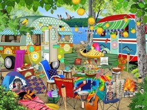 Ceaco - Tracy Flickinger - Gone Camping - 500 Piece Jigsaw Puzzle