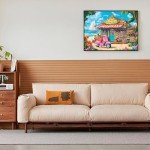 500 Pieces Puzzle for Adults, Beach House Flower Puzzle, Recycled Cardboard Jigsaw Puzzles 500 Pieces, Challenging Puzzles Game Home Art Decor Birthday Party Gift Toy for Teens Seniors 20.5 * 15 inch