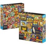 Spin Master Games, 1000-Piece Jigsaw Puzzles 2-Pack, Retro Comics & Fruit Labels, Puzzles for Kids Ages 8 & Up