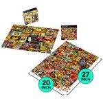 Spin Master Games, 1000-Piece Jigsaw Puzzles 2-Pack, Retro Comics & Fruit Labels, Puzzles for Kids Ages 8 & Up
