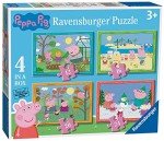 Ravensburger Peppa Pig Four Seasons 4 in Box (12, 16, 20, 24 Pieces) Jigsaw Puzzles for Kids Age 3 Years Up
