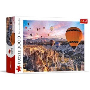 Trefl Balloons Over Cappadocia 3000 Piece Jigsaw Puzzle Red 46"x33" Print, DIY Puzzle, Creative Fun, Classic Puzzle for Adults and Children from 15 Years Old
