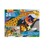 Melissa & Doug Safari Social Jumbo Jigsaw Floor Puzzle (24 pcs, 2 x 3 feet) - FSC Certified