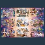 Trefl Cities Beyond The Clouds 13500 Jigsaw Puzzle Prime 78"x54" Large Jigsaw with Famous Landmarks, Collage, Thick Cardboard, BIO, ECO, Creative Fun for Adults and Children from 12 Years Old
