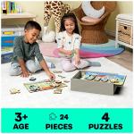 Spin Master Games, Bluey Puzzles 4-Pack, Wooden Jigsaw Puzzles for Preschoolers, 24 Pieces Each, Interchangeable Pieces, Bluey Birthday Gifts, for Kids Ages 3 & Up
