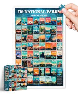 PieceRelax Plastic Jigsaw Puzzles for Adults 4000 Pieces - Studio Inception - US National Parks Most Satisfying Table Games and Gifts No Puzzle Mat Required [H3786]