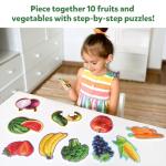 Skillmatics Step by Step Puzzles - 40 Piece Jigsaw & Toddler Puzzles, Montessori Educational Toy for Boys & Girls, Fruits and Vegetables, Travel Friendly, Gifts for Kids Ages 3, 4, 5 and Up