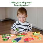 Skillmatics Step by Step Puzzles - 40 Piece Jigsaw & Toddler Puzzles, Montessori Educational Toy for Boys & Girls, Fruits and Vegetables, Travel Friendly, Gifts for Kids Ages 3, 4, 5 and Up