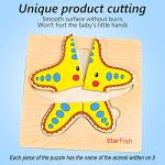 Faburo 8pcs Wooden Puzzles for Toddlers 1-3, Toddler Puzzles Ages 2-4, Montessori Toys for 1-3+ Years Girl Boy, Sea Animal Puzzle for Kids, Jigsaw Puzzle Educational Toys Preschool for 1-4