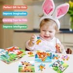 Puzzles for Toddlers 2-4, 9 Piece Animal Wooden Jigsaw Puzzles for Kids Ages 4-6 Year Old, Children Learning Educational Puzzles Toys for Boys and Girls (8 Packs)