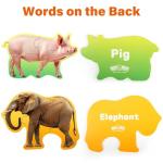 BenBen Puzzles for Toddlers 2-4,12 Animal Puzzles, 3 Levels Step-by-Step Color-Coded Jigsaw Puzzles, 48 Pieces Total, Educational Montessori Toys for Preschool Girls Boys
