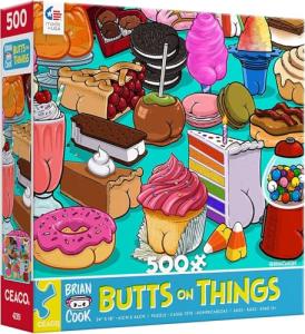 Ceaco - Brian Cook - Butts on Things - Sweet Cheeks - 500 Piece Jigsaw Puzzle