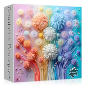 Flower Puzzles for Adults 1000 Pieces, Impossible Floral Puzzles, Colorful Rainbow Gradient Puzzle Hard，Challenging Spring Jigsaw Puzzles 1000 Pieces