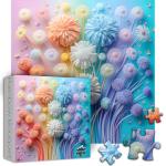 Flower Puzzles for Adults 1000 Pieces, Impossible Floral Puzzles, Colorful Rainbow Gradient Puzzle Hard，Challenging Spring Jigsaw Puzzles 1000 Pieces
