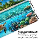 Sutinban Sea Turtle 1000 Piece Puzzle for Adults, Coolest Adult Puzzle 1000 Pieces, Wave Spirit Hawaii Ocean Jigsaw Puzzles Home Decor Happy Family Time