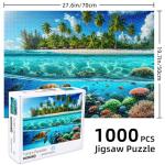 Sutinban Sea Turtle 1000 Piece Puzzle for Adults, Coolest Adult Puzzle 1000 Pieces, Wave Spirit Hawaii Ocean Jigsaw Puzzles Home Decor Happy Family Time