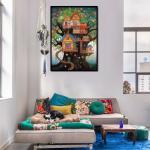 Tree House Art Puzzle for Adults 1000 Pieces, Colorful Plant Painting Jigsaw Puzzles Fantasy Tree of Life Puzzles, Challenging Hard Nature Puzzles for Adults Home Decor