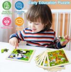 Wooden Puzzles for Toddlers 2-4, 9 Pieces Animal Jigsaw Puzzles for Kids Ages 3-5, Preschool Learning Activities, Learning & Educational Toys, Gifts for Boys, Girls
