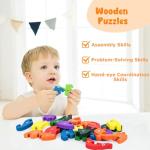 LovesTown Montessori Wooden Alphabet Puzzle for Toddlers, Snake ABC Learning Toys for Kids, Educational Preschool Jigsaw Puzzle for Early Childhood Development, Ideal Gift for Boys and Girls