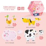 TOI Large Piece Toddler Puzzles for 2-4 Years Old, 4 Packs Beginner Puzzles for Toddlers, Kids Big Shape Preschool Learning Puzzle for Boys Girls Gift, Farm Animals