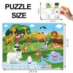 Jumbo Floor Puzzle for Kids, Large Jigsaw Puzzles 35 Piece for Kids Ages 3-5,Preschool Learning & Education Toys, Gifts for 4-8 Year Old Boys and Girls (Grassland Animal)