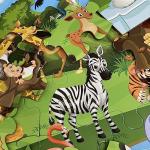 Jumbo Floor Puzzle for Kids, Large Jigsaw Puzzles 35 Piece for Kids Ages 3-5,Preschool Learning & Education Toys, Gifts for 4-8 Year Old Boys and Girls (Grassland Animal)