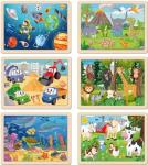 Wooden Puzzles for Kids Ages 3-5, 6 Packs 24 PCs Jigsaw Puzzles Preschool Educational Brain Teaser Boards Toys Gifts for Children, Wood Puzzles for 3 4 5 6 Year Old Boys Girls