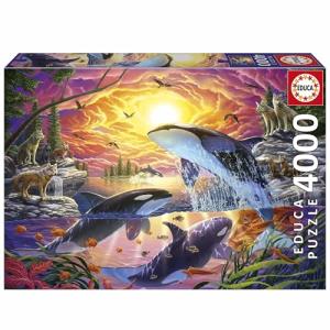 Educa - Puzzle of 4000 Pieces for Adults | Orcas and Wolves. Includes Service of Lost Piece While Supplies Last. Measures: 136 x 96 cm. from 14 Years (20259)