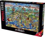 Anatolian Puzzle - European World, 1500 Piece Jigsaw Puzzle, #4557