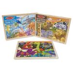 Melissa & Doug 3-Puzzle Jigsaw Set - Dinosaurs, Ocean, and Safari