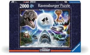 Ravensburger - Universal Amblin Entertainment - 2000 Piece Jigsaw Puzzle - Bold, Vivid Colors - Intricate Depiction of ET, Jurassic Park & More - Premium Quality - Puzzles for Adults