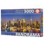 Educa - New York Skyline | 3000 Piece Puzzle for Adults in Panoramic Format. Measurements: 47,24" x 33,46". Includes Lost Part Service While Supplies Last. from 14 Years Old (19948)