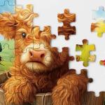 Highland Cow Sunflower Puzzle 1000 Piece for Adults, Colorful Flower Butterfly Jigsaw Puzzle, Animal Floral Scenery Puzzles